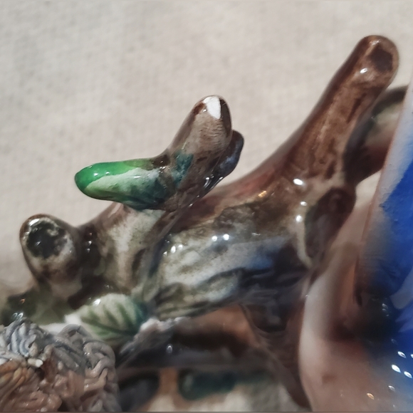 Vintage Thames Blue Bird Chick's in nest hand painted ceramic made in Japan - Picture 11 of 11